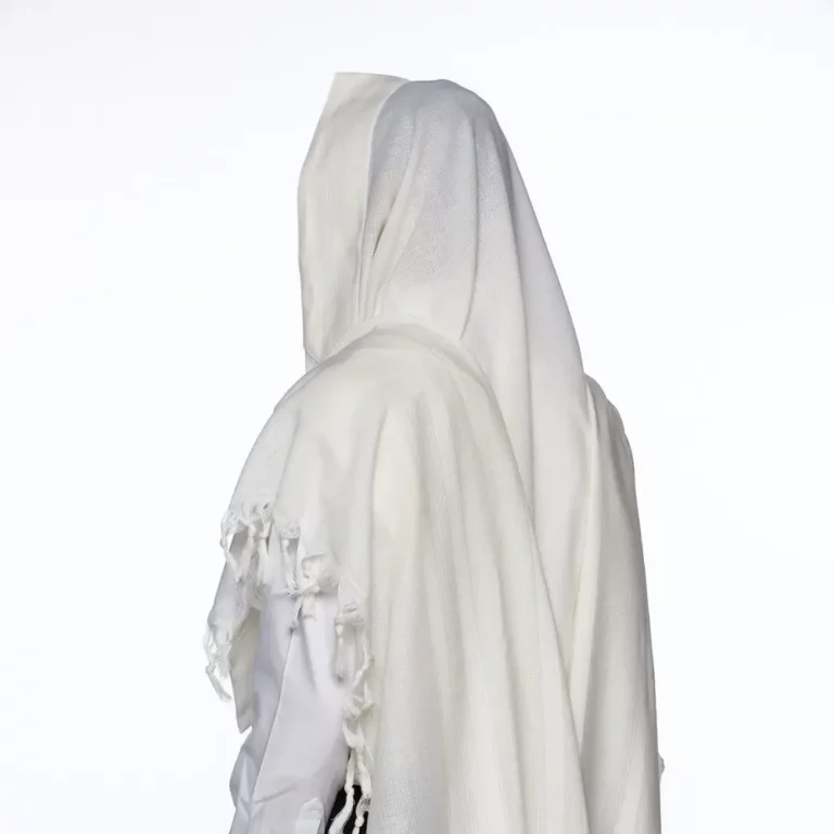 טלית צמר אא לבן 01