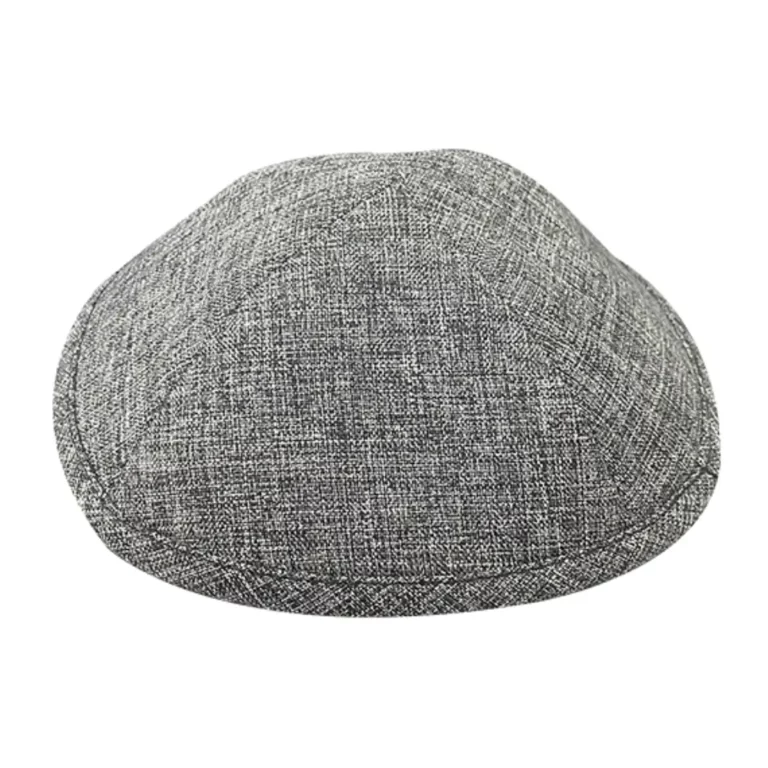 כיפה בד אפור מהודרת – 19 ס״מ