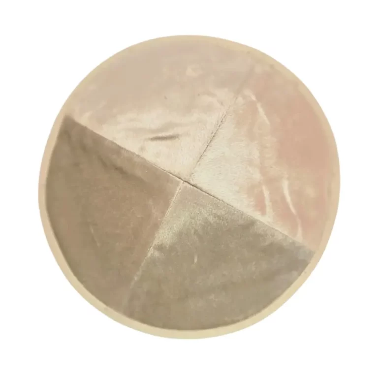 כיפה קטיפתית בצבע בז 2