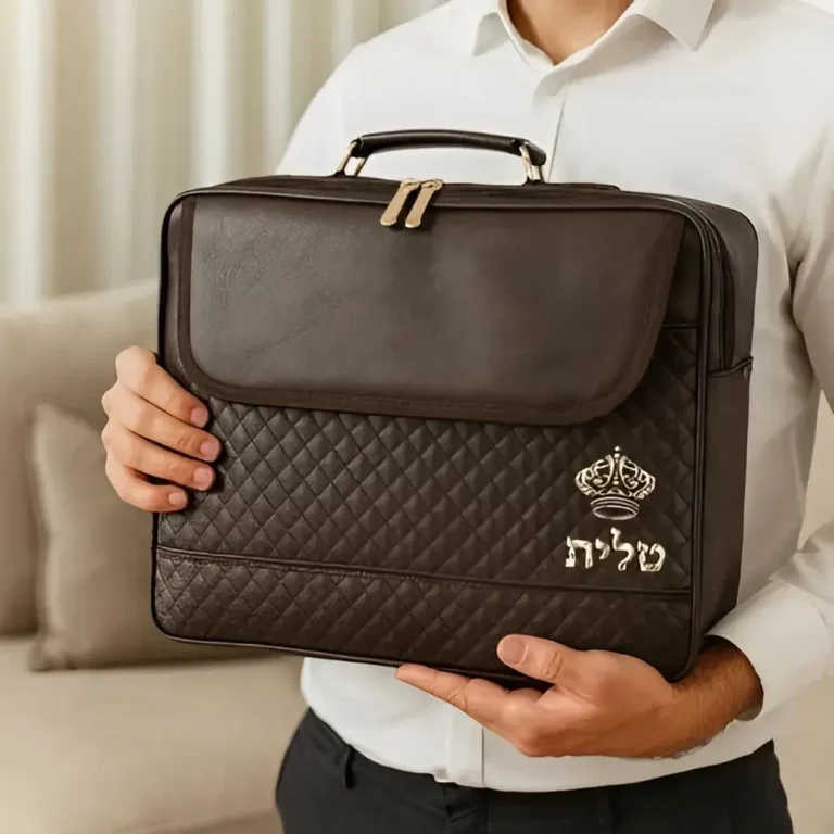 תיק טלית גדול דמוי עור חום