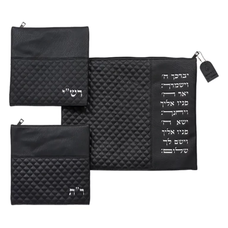 נרתיק טלית ותפילין רש_י-תם דמוי עור