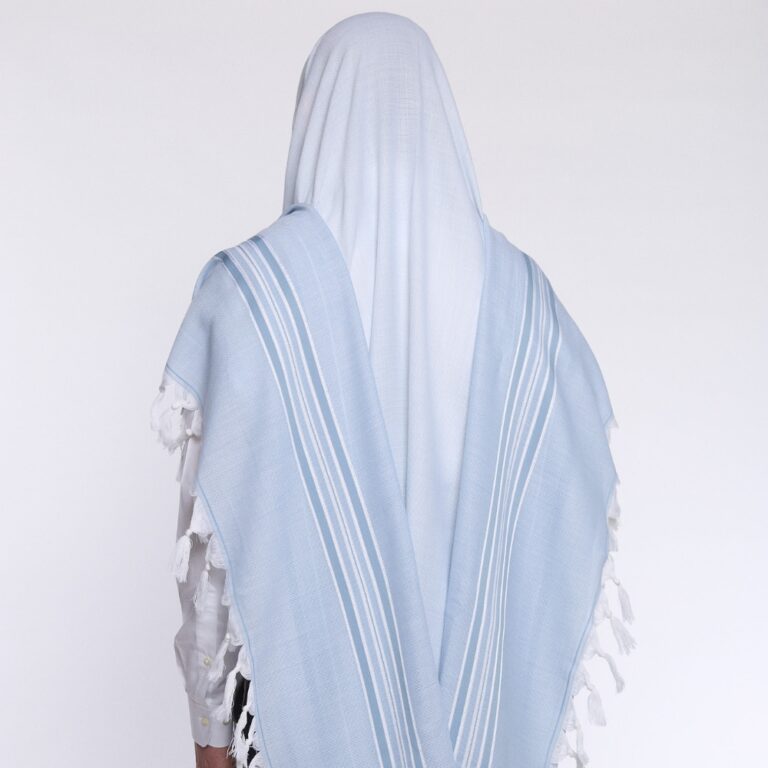 טלית פרימיום מלאנג' | ג'ינס תכלת