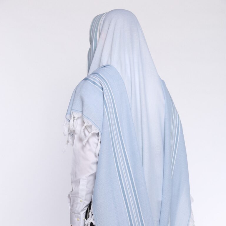 טלית פרימיום מלאנג' | ג'ינס תכלת