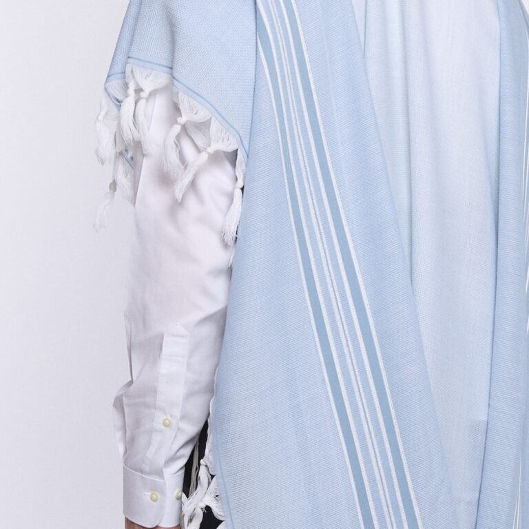 טלית פרימיום מלאנג' | ג'ינס תכלת