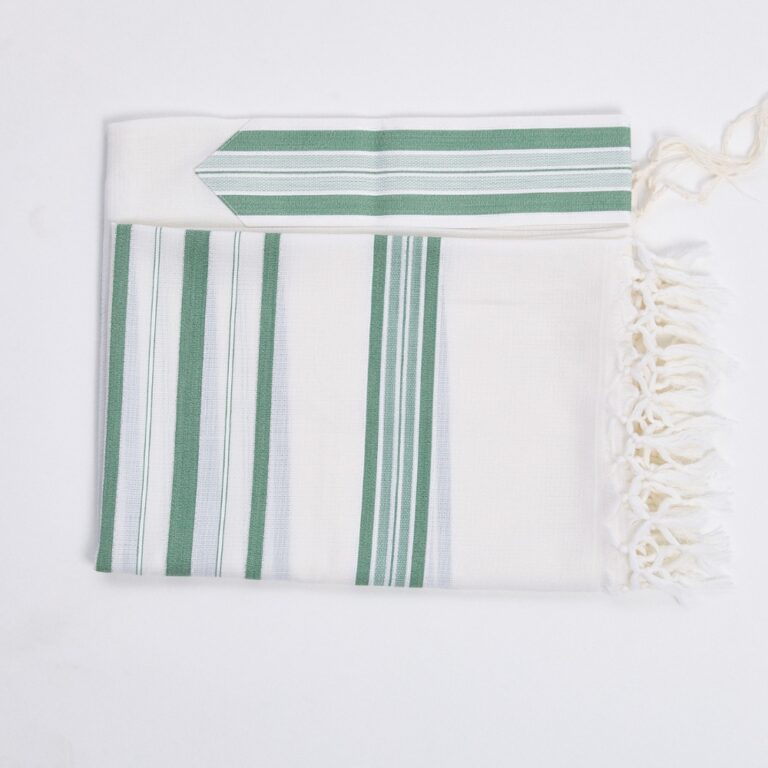 Premium Melange Tallit | Mint Green