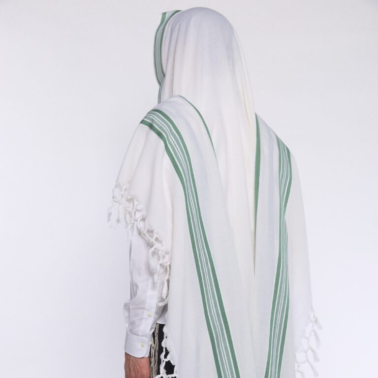 Premium Melange Tallit | Mint Green