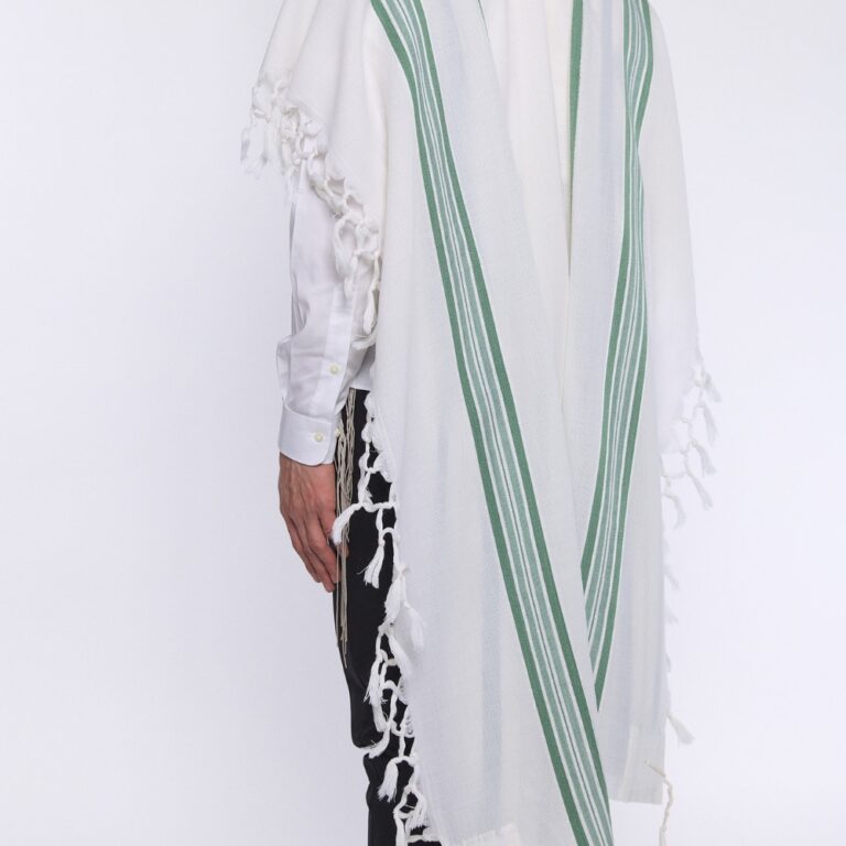 Premium Melange Tallit | Mint Green
