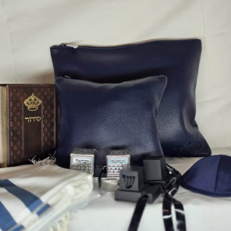 סט טלית תפילין בלו