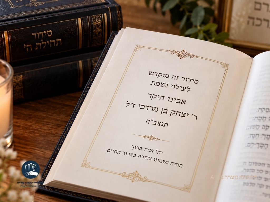 הקדשה לסידור לעילוי נשמת יקיר
